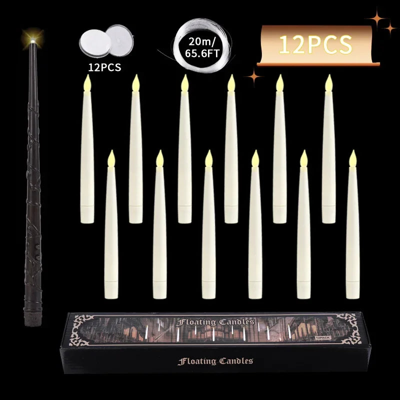 Floating Candles with Wand 12 PCs