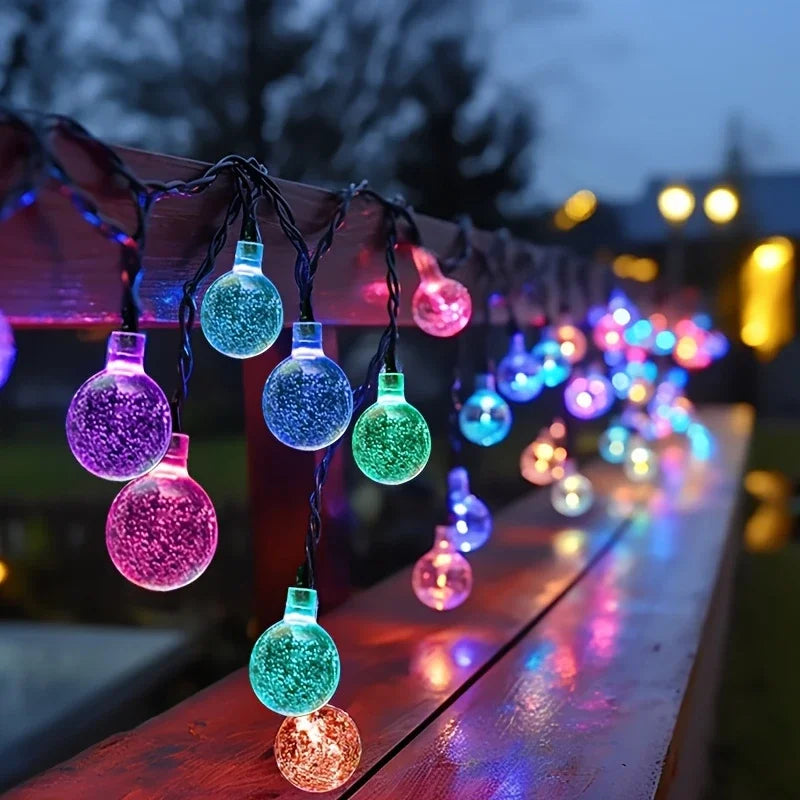 1pack 20/100/200 LED Crystal Globe Solar String Lights
