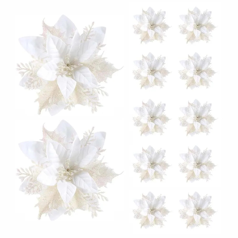 5/10pcs 14.5cm Christmas Flower Ornaments