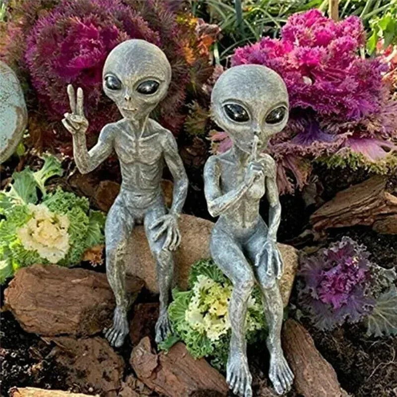 Funny Resin Alien Statue