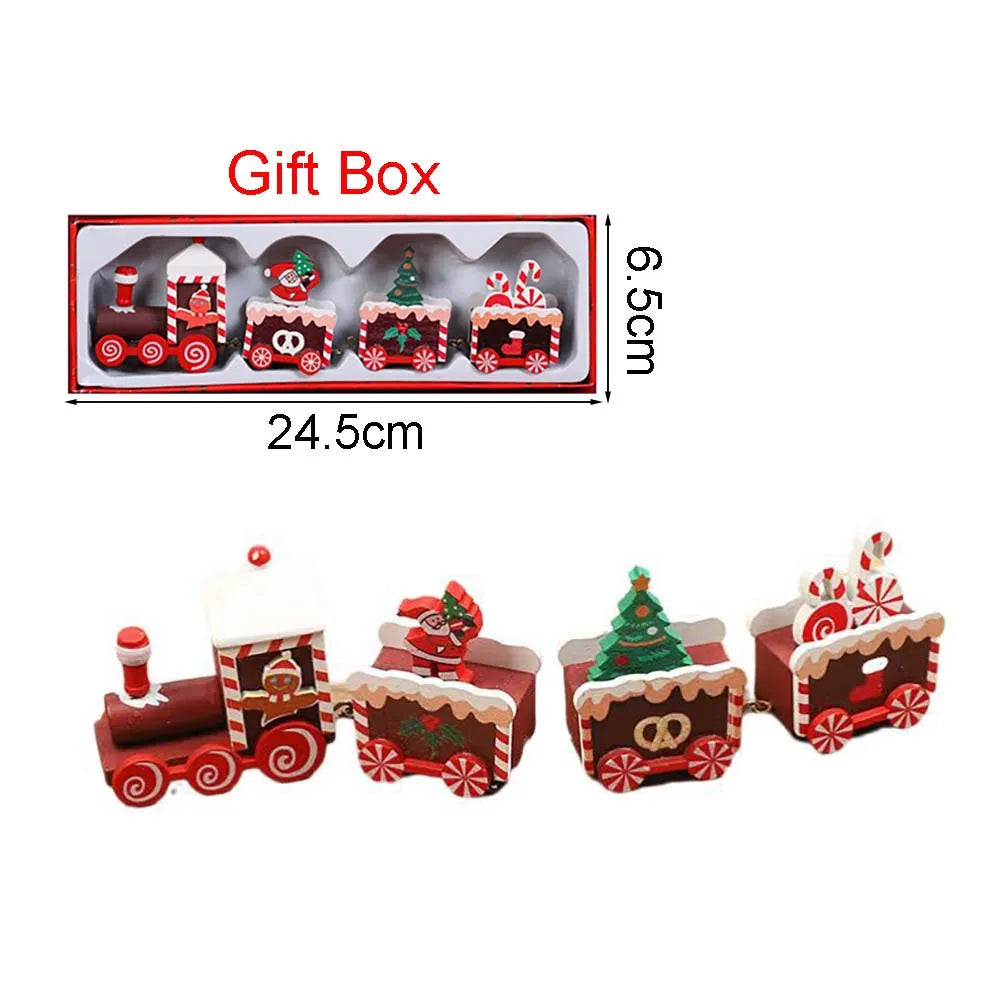 Christmas Wood Train Decoration