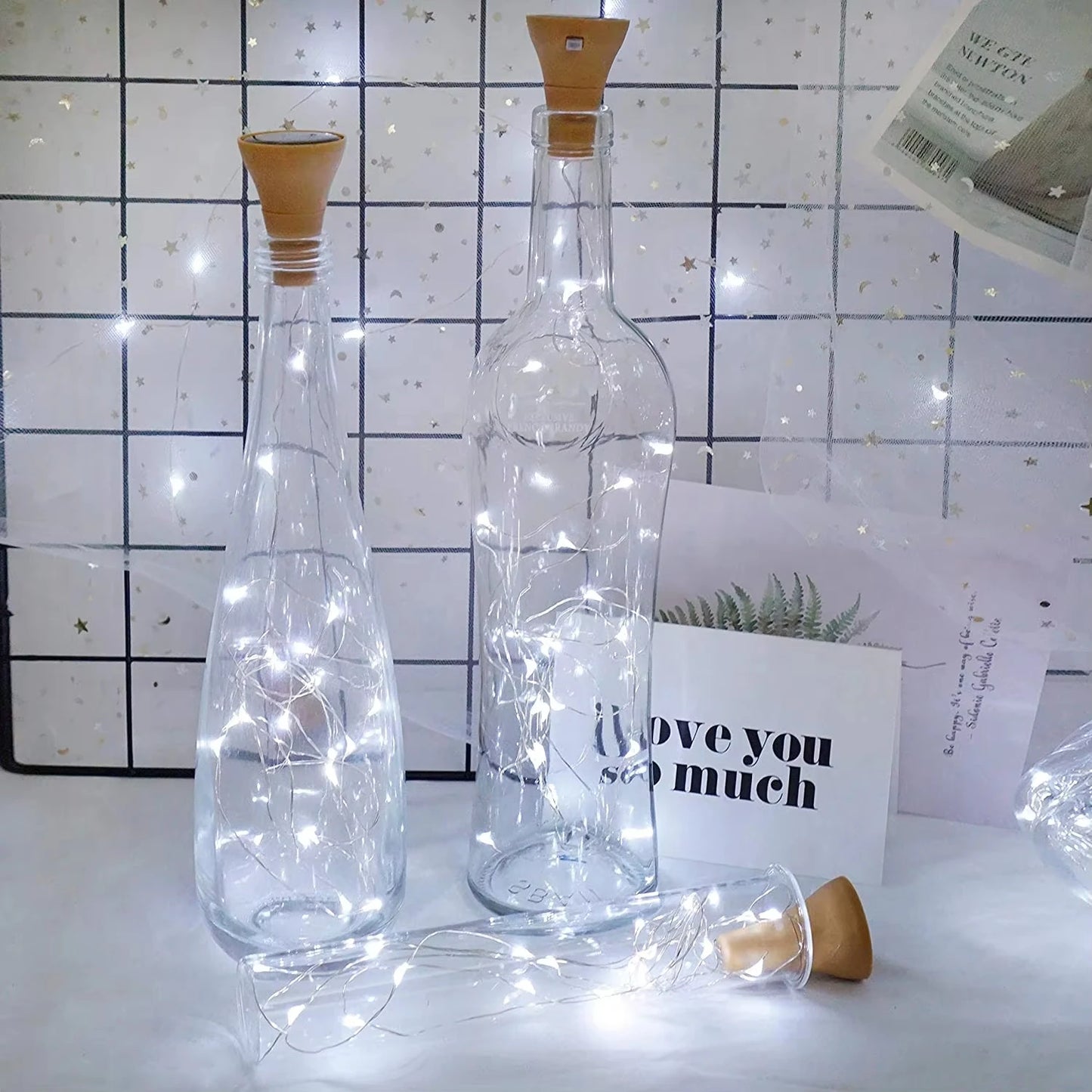 Wine Bottle Lights Cork Shape
