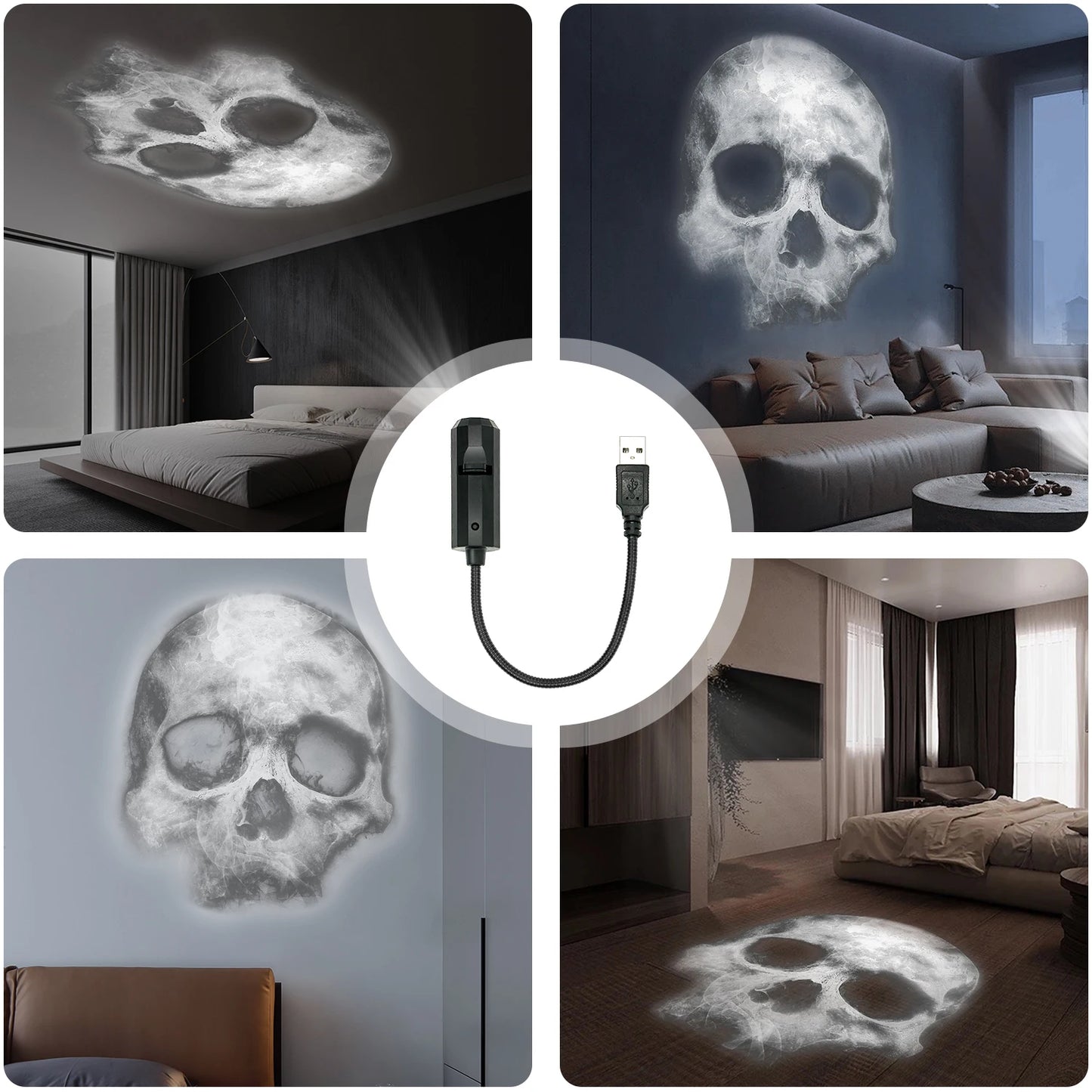 Skull projection lamp
