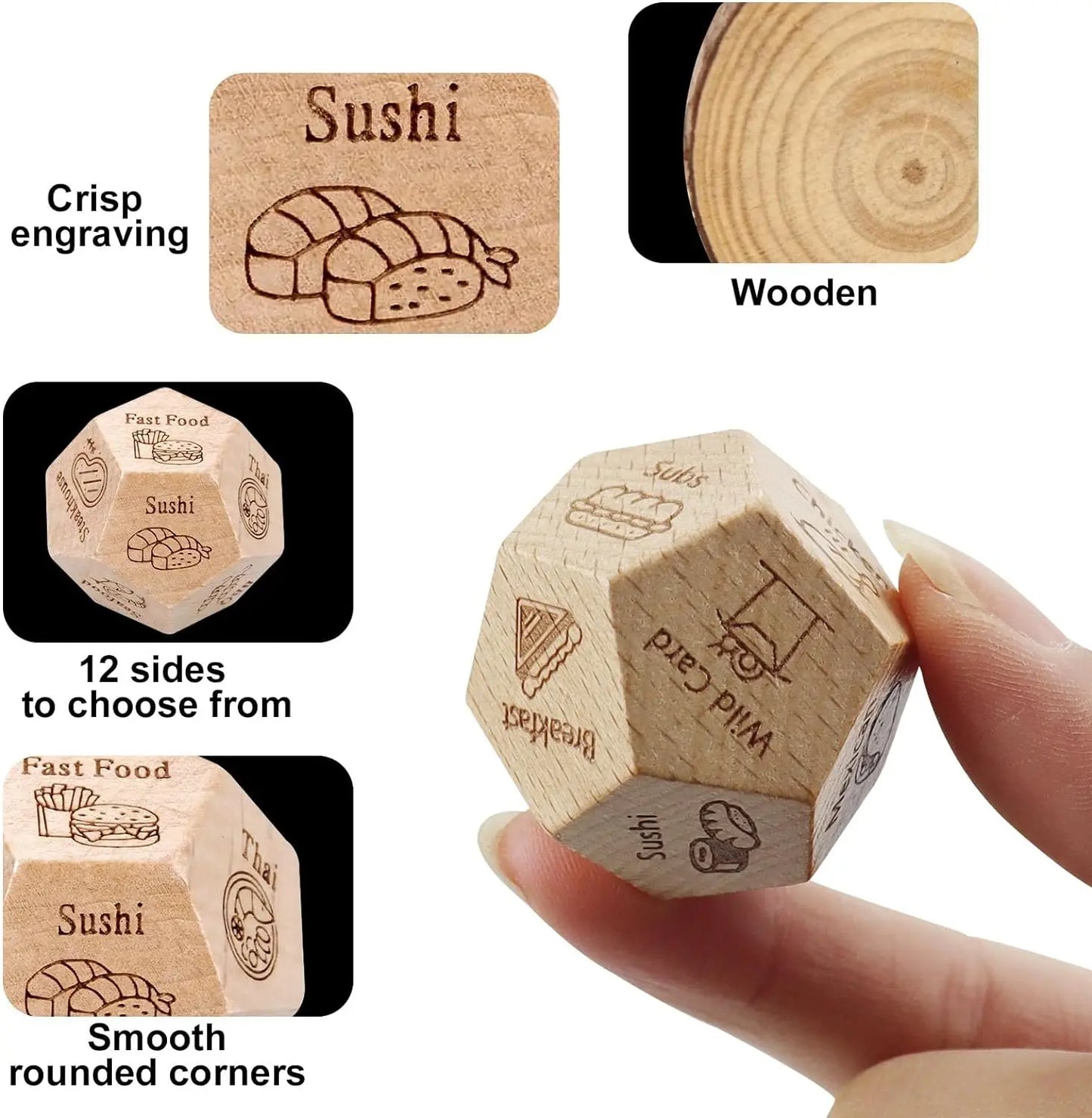 Dice for Her Him Couples Gift Food  Movie Activity Decision Dice Games Christmas Birthday Valentines Day Gifts for Wife Husband
