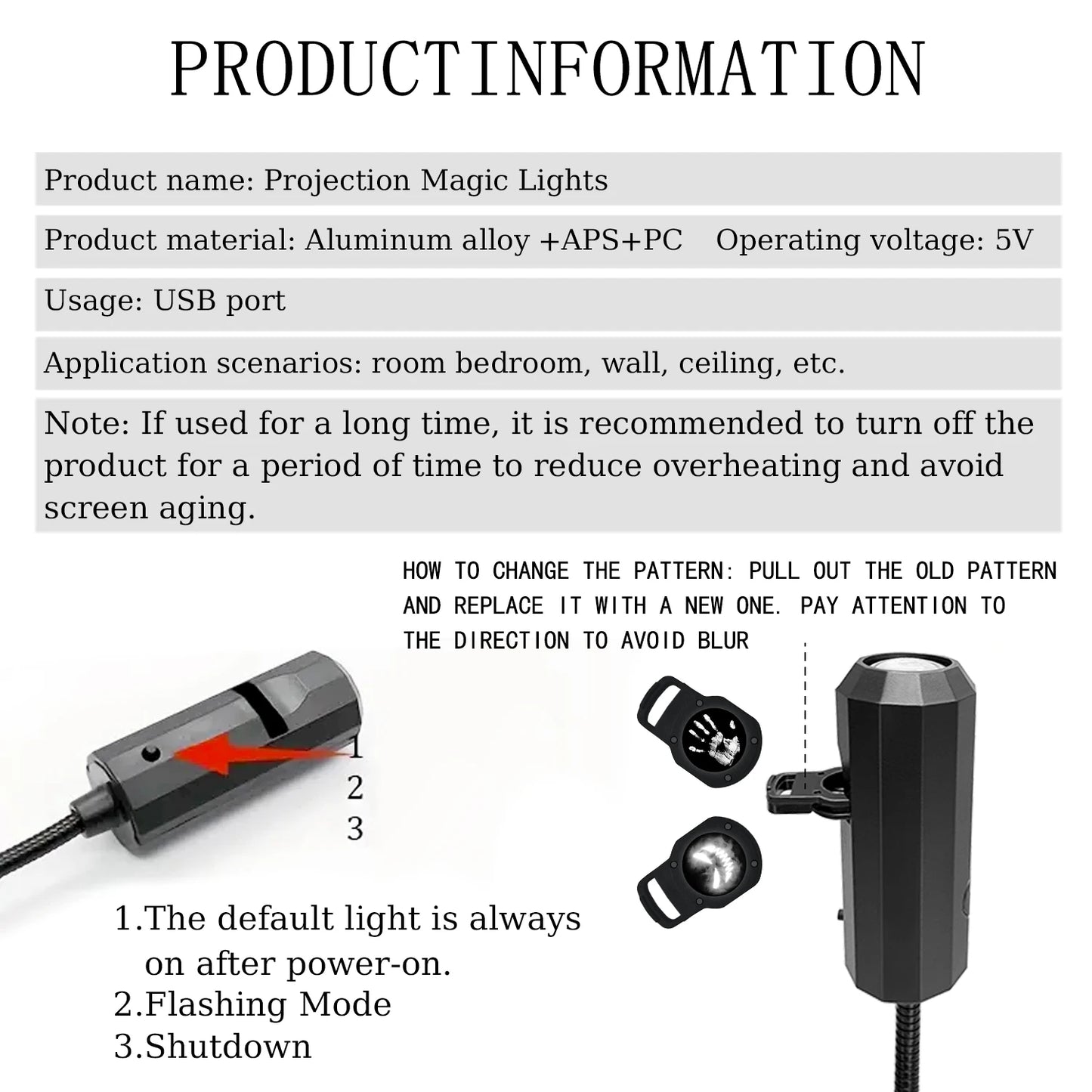 Skull projection lamp